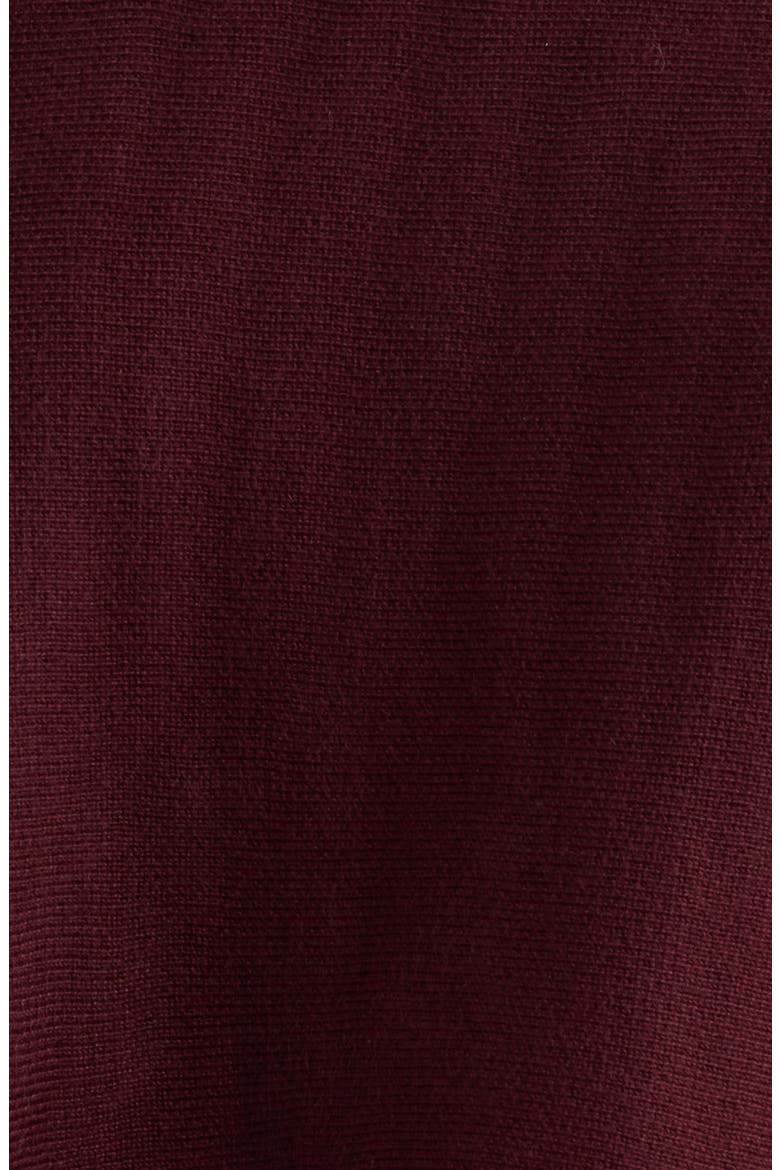 Faux Leather Trim Knit Cape, Alternate, color, BAROLO