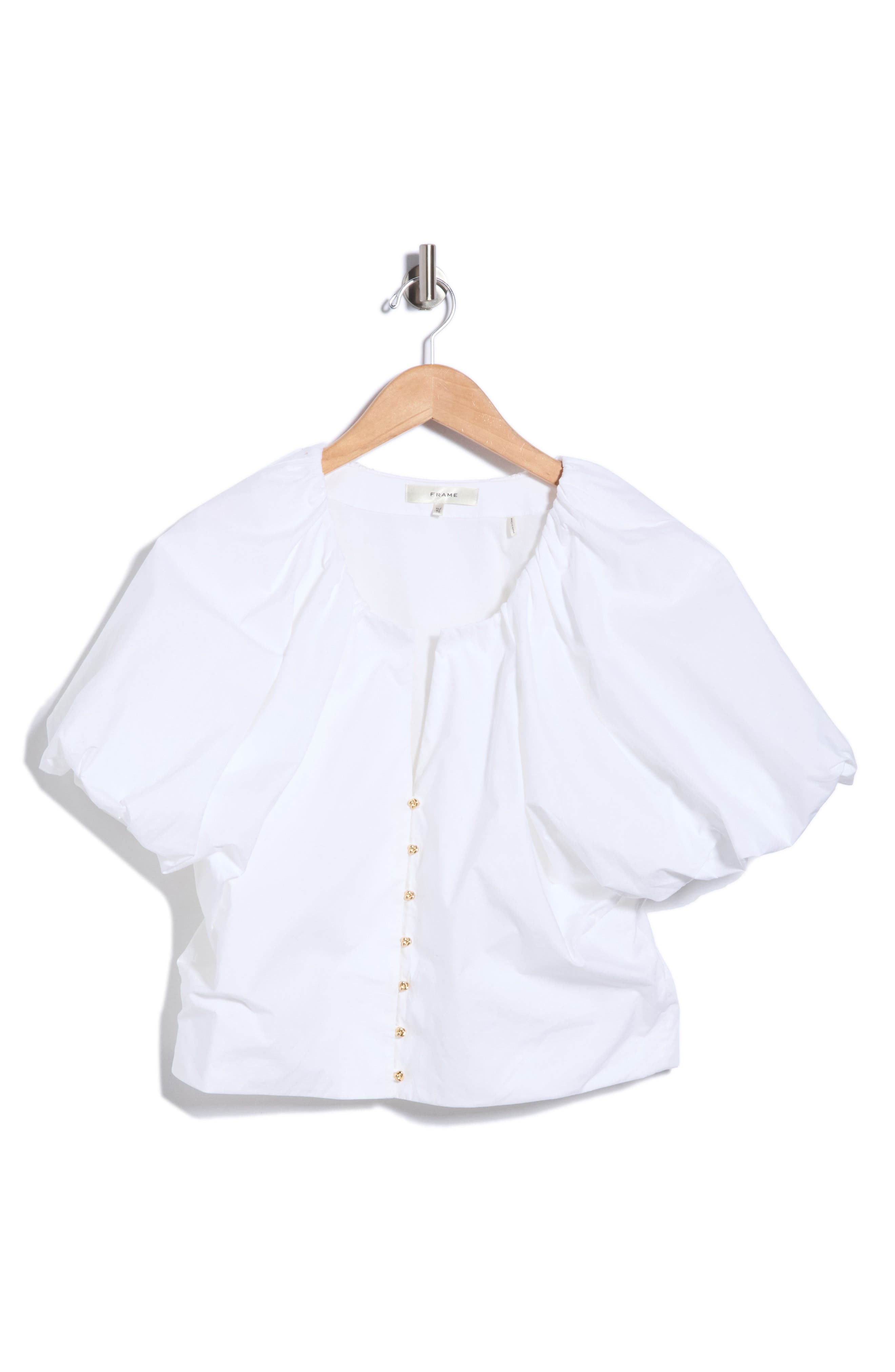 Dramatic Balloon-Sleeved Cotton Top