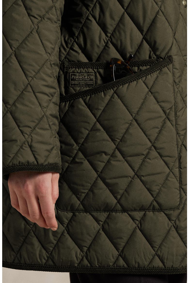Water Repellent Quilted Barn Jacket, Alternate, color, RANGER GREEN