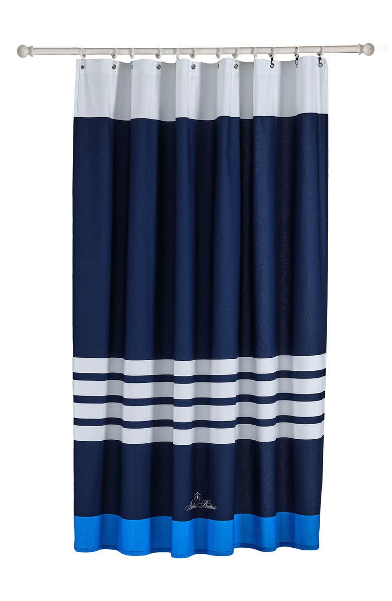 Brooks Brothers Nautical Shower Curtain, Main, color, Navy