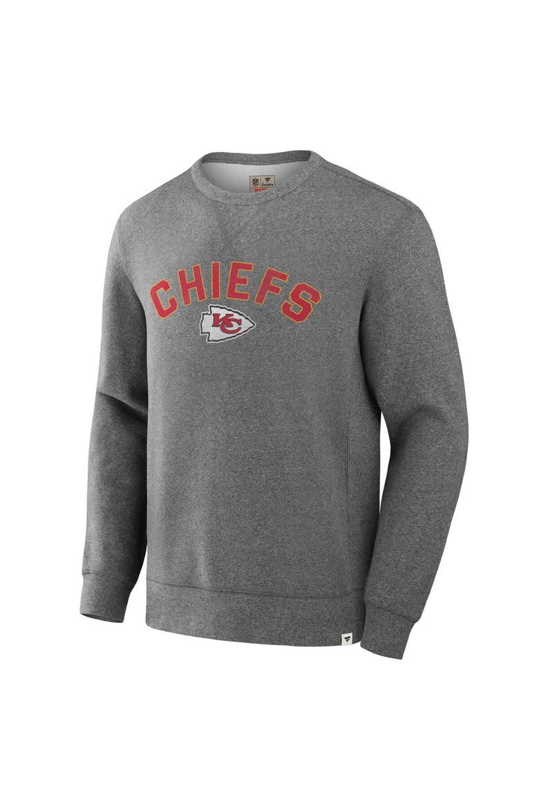Men's Fanatics  Heather Gray Kansas City Chiefs Loop Terry Pullover Sweatshirt, Alternate, color, Heather Gray