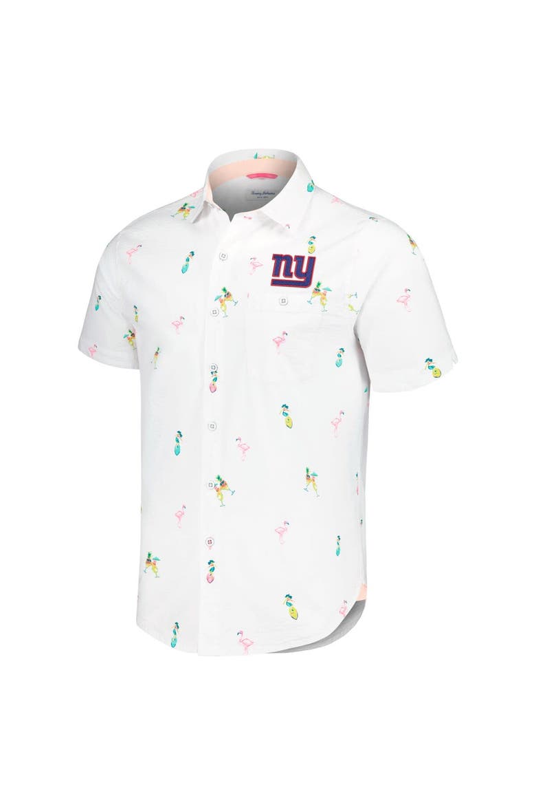 Men's Tommy Bahama White New York Giants Nova Wave Flocktail Button-Up Shirt, Alternate, color, White