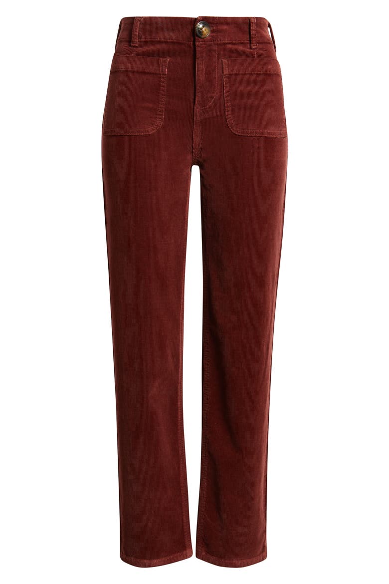 Soho Patch Pocket Straight Leg Corduroy Pants, Alternate, color, WINE