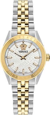 Versace V-Code Two-Tone Bracelet Watch, 36mm