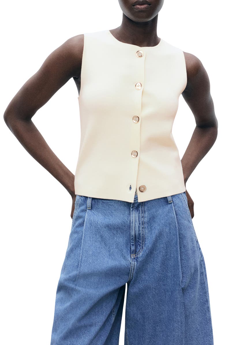MANGO Fine Knit Vest, Main, color,
