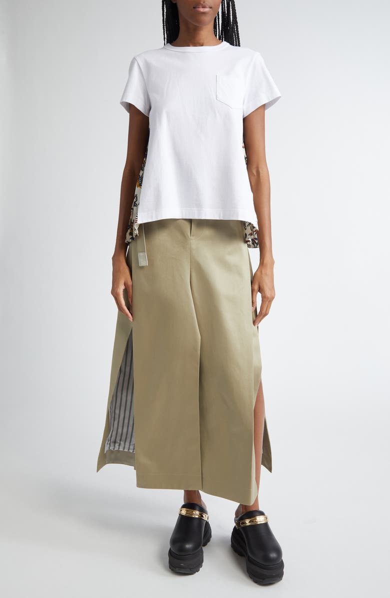 Sacai Race Car & Tropical Print Mixed Media T-Shirt | Nordstrom