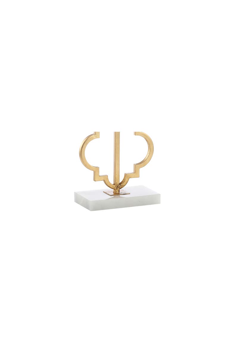 Selina Iron Ogee Trellis Modern LED Table Lamp, Alternate, color, Gold Leaf