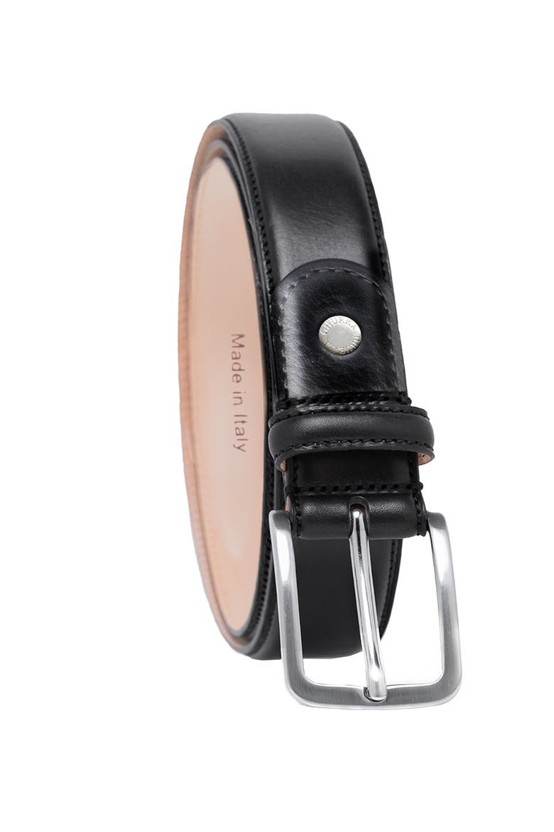Burnished handcrafted genuine leather belt, Main, color, Black