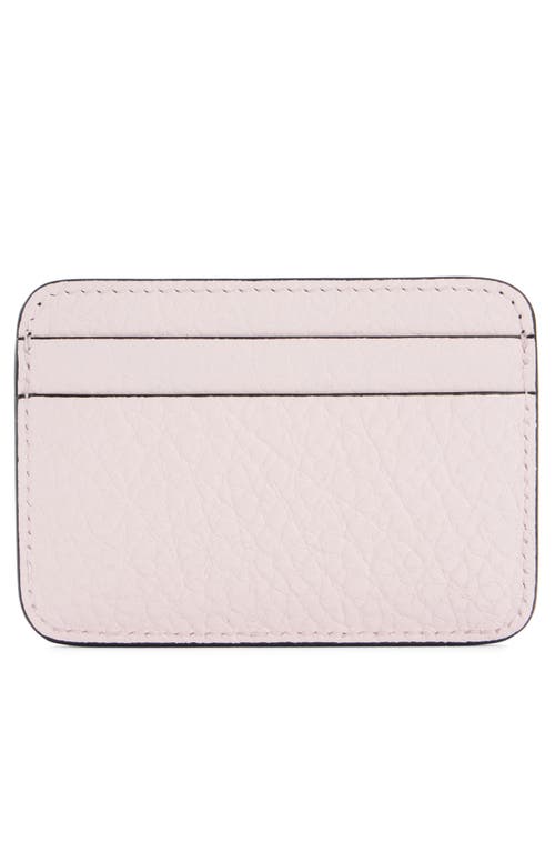 Acne Studios Grained Leather Card Holder In Powder Pink