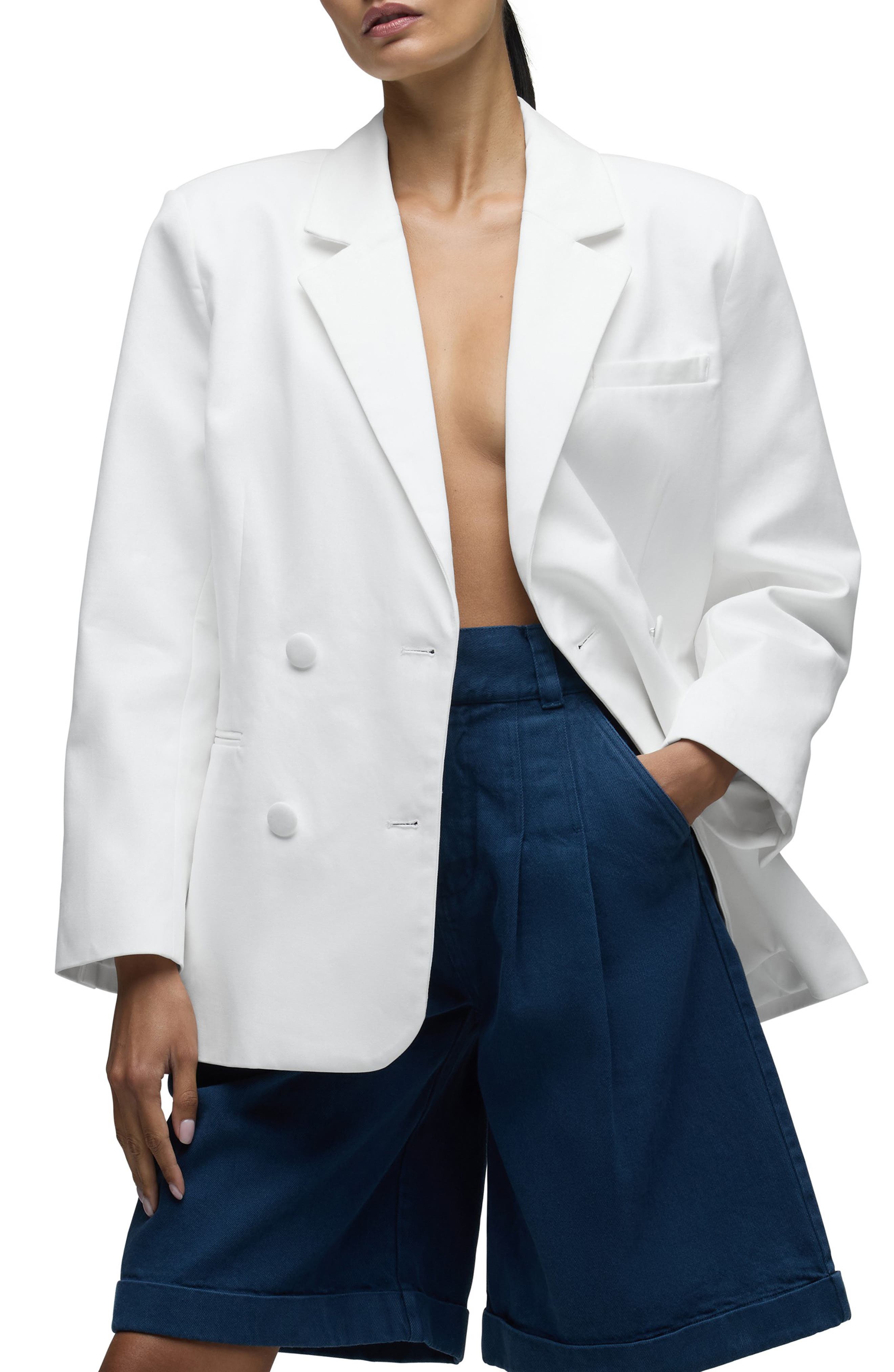 Mae Oversize Double Breasted Cotton Blazer