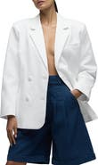 Hudson Jeans Mae Oversize Double Breasted Cotton Blazer