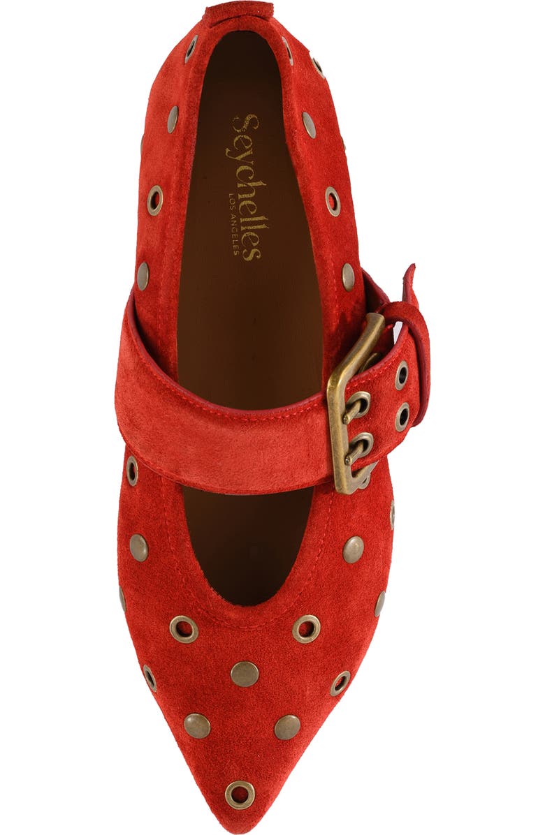Seychelles Abbey Pointed Toe Flat, Alternate, color, Red