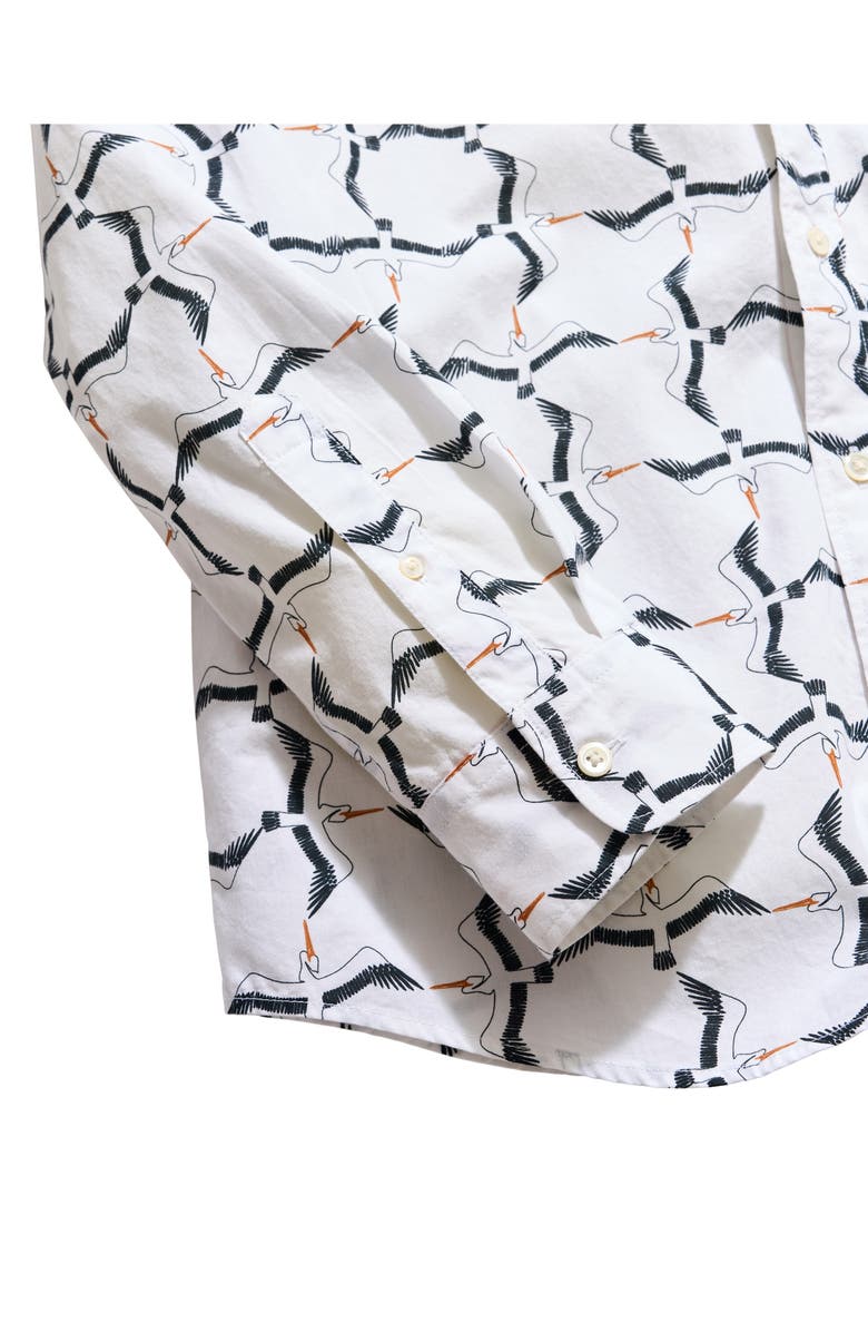 Billy Reid Pelican Plaid Cotton Button-Up Shirt, Alternate, color, White