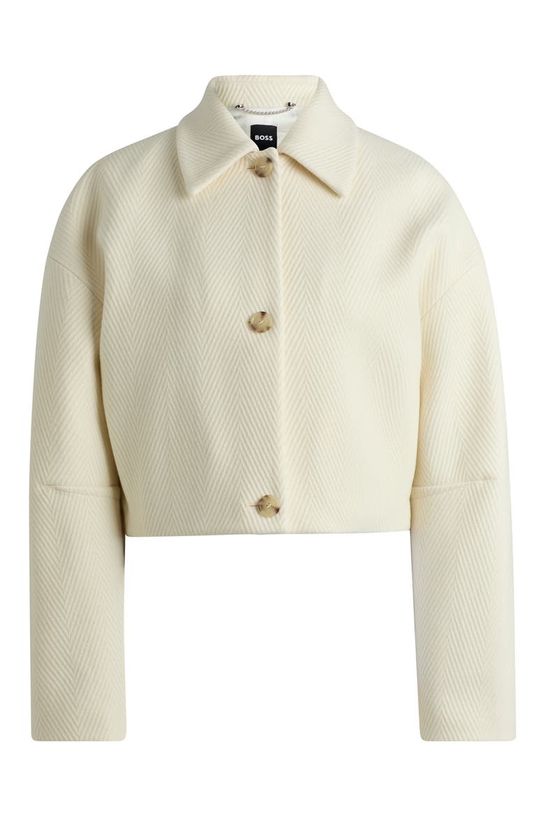 Joliane Chevron Stripe Wool Blend Jacket, Main, color, SOFT CREAM