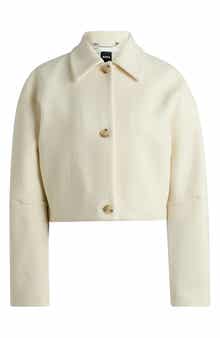 BOSS Joliane Chevron Stripe Wool Blend Jacket