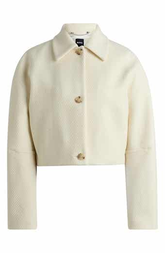 BOSS Joliane Chevron Stripe Wool Blend Jacket