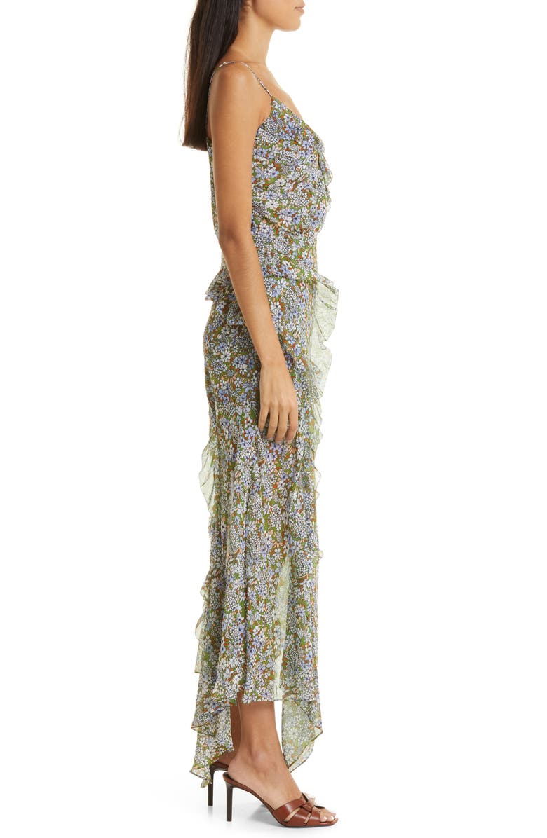 Veronica Beard Avenel Floral Silk Ruffle Dress, Alternate, color, 