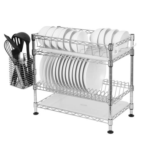 Brooklyn 24" Adjustable Dish Rack, Chrome