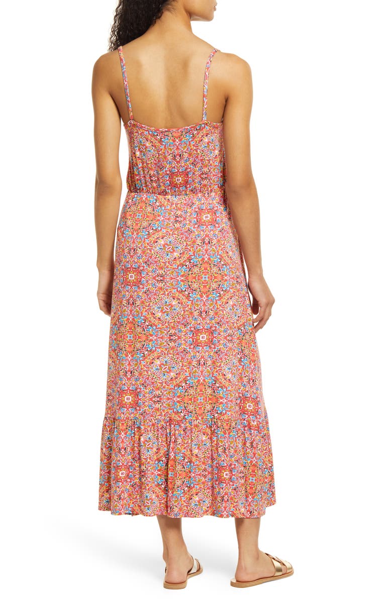 Loveappella Tie Front Maxi Sundress, Alternate, color, 