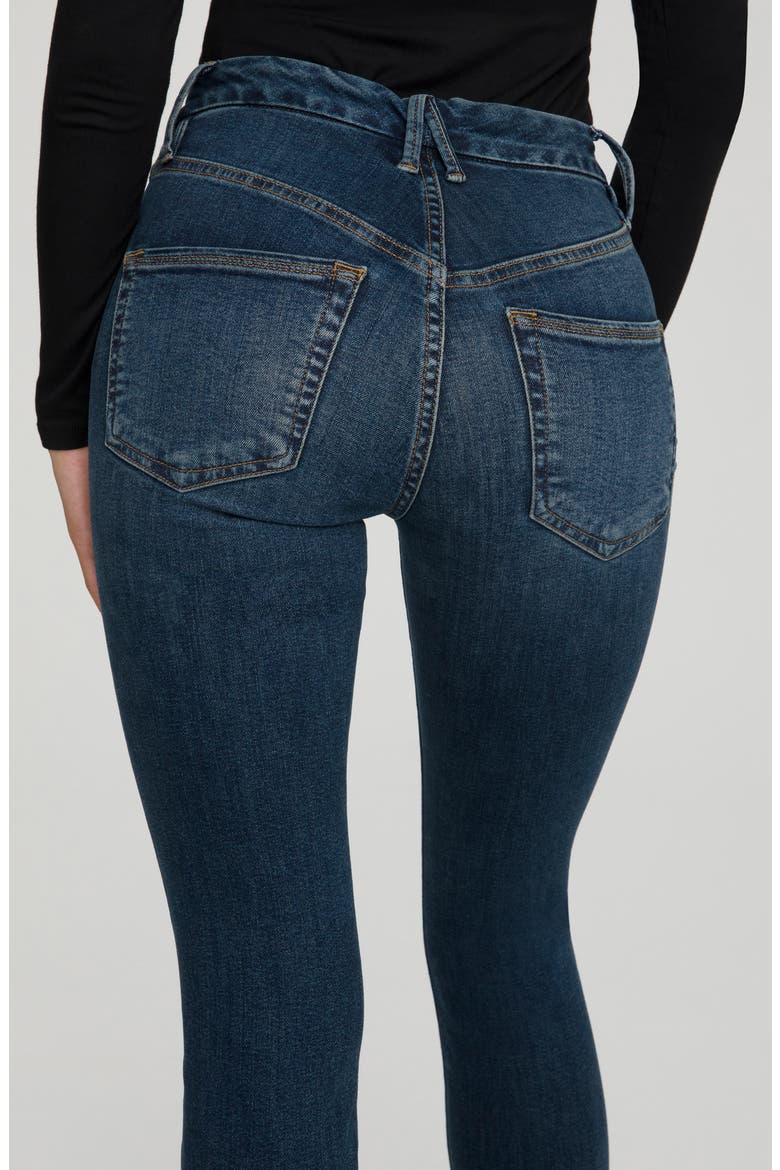 Good Legs Deep-V High Waist Ankle Skinny Jeans, Alternate, color, BLUE609