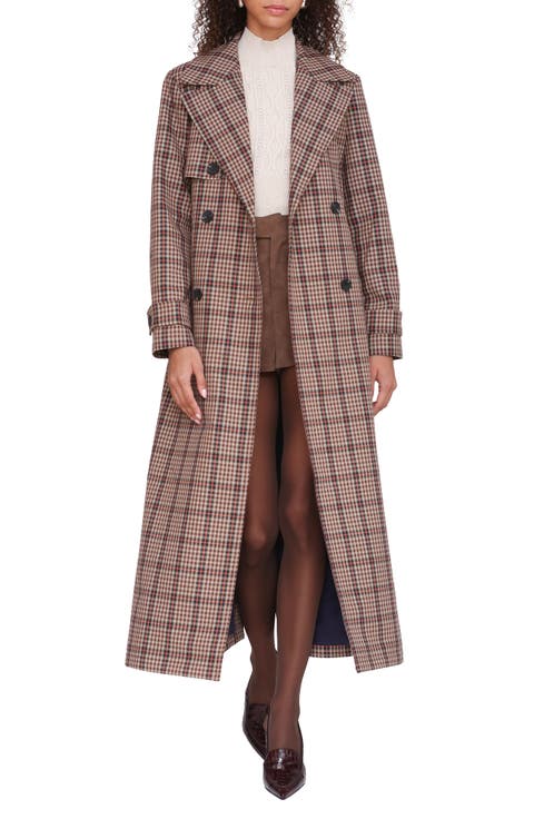 Plaid Trench Coat