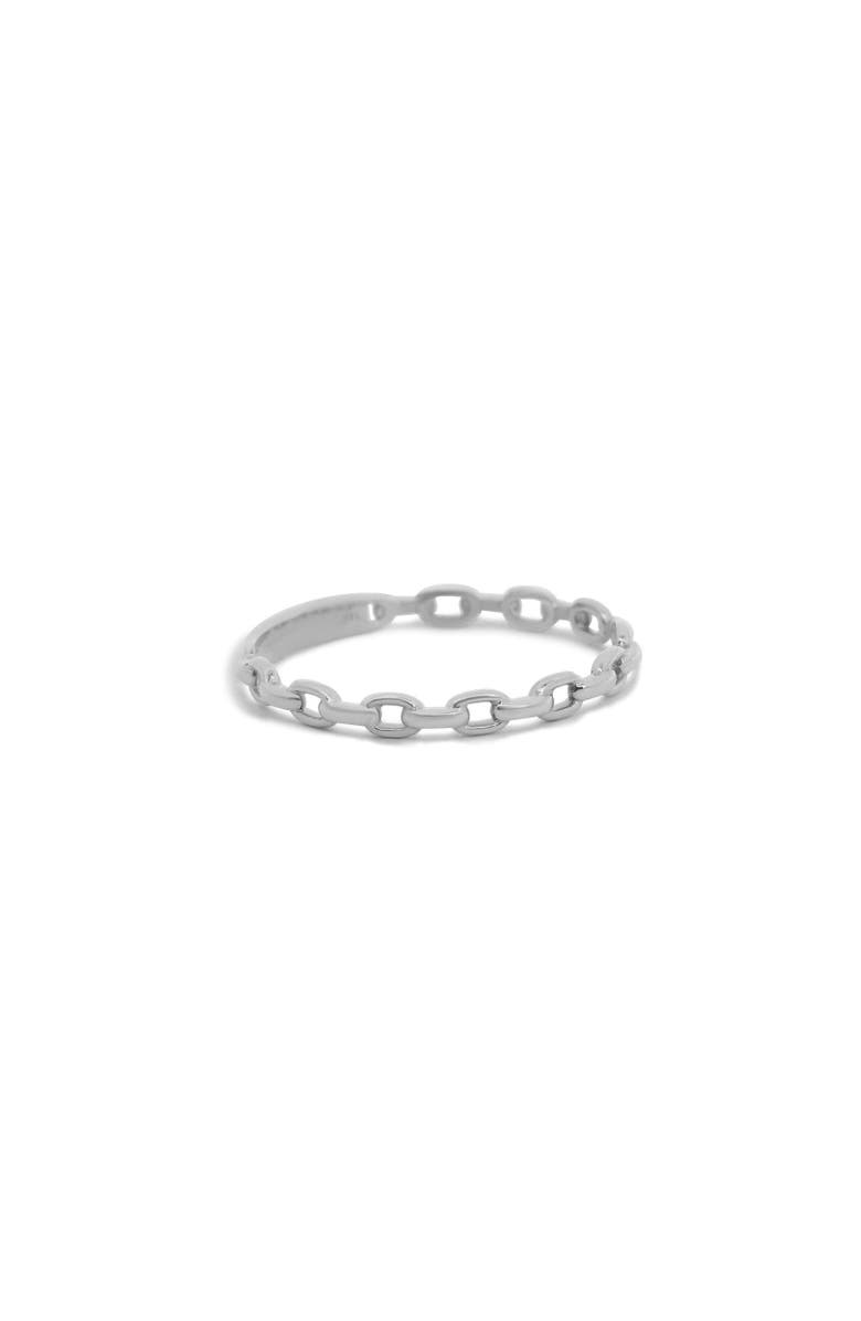 The Lovery Fine Jewelry Oval Link Ring, Main, color, White Gold