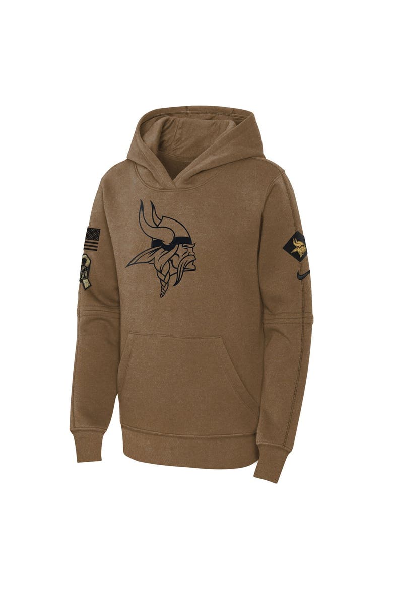 Youth Nike  Brown Minnesota Vikings 2023 Salute to Service Club Fleece Pullover Hoodie, Alternate, color, Brown