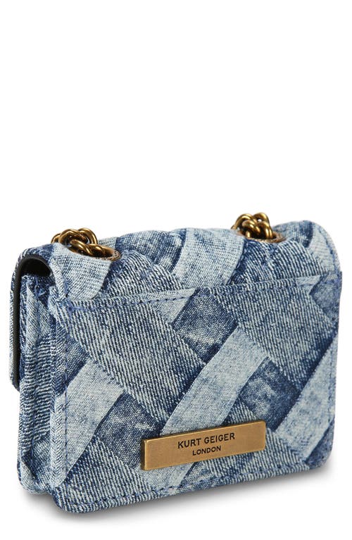Kurt Geiger London Micro Kensington Faux Leather Crossbody Bag In Navy
