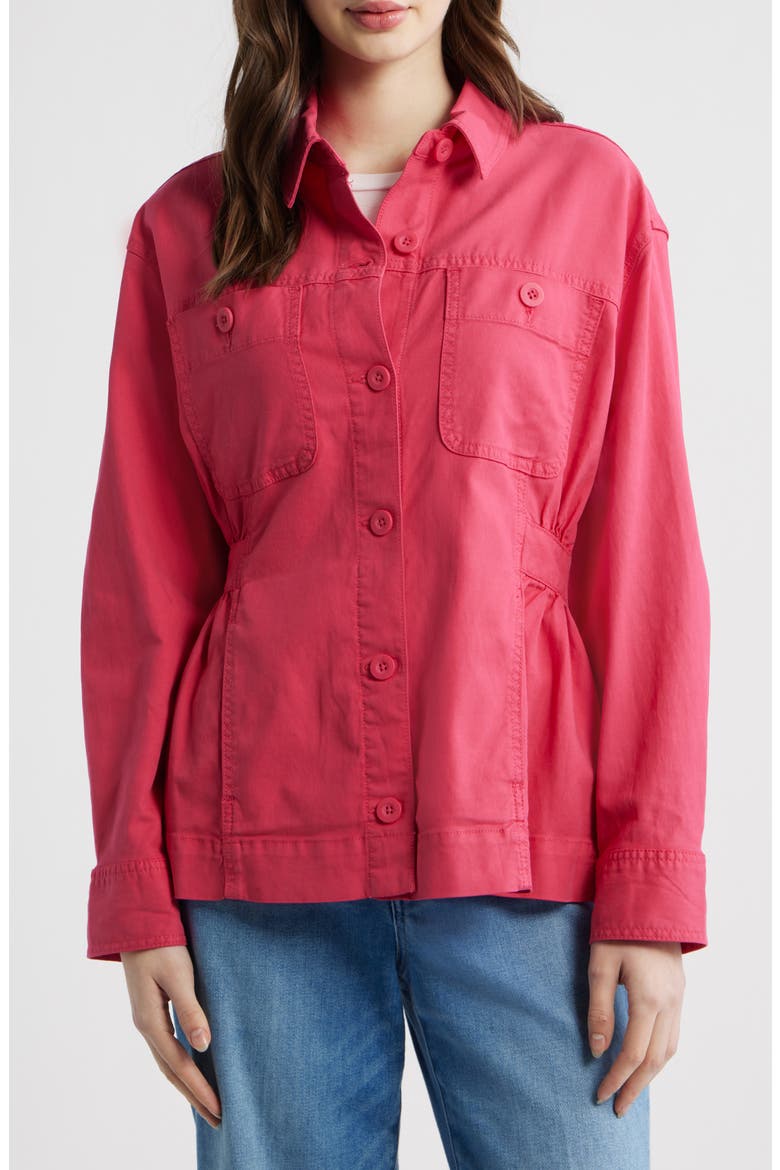 Relaxed Tie Waist Shacket, Alternate, color, DIVA PINK