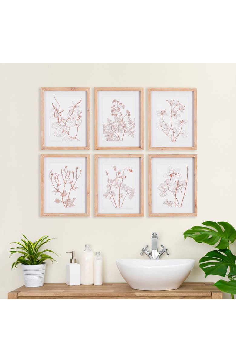 Napa Home & Garden Botanicals In Blush Prints Set of 6, Alternate, color,