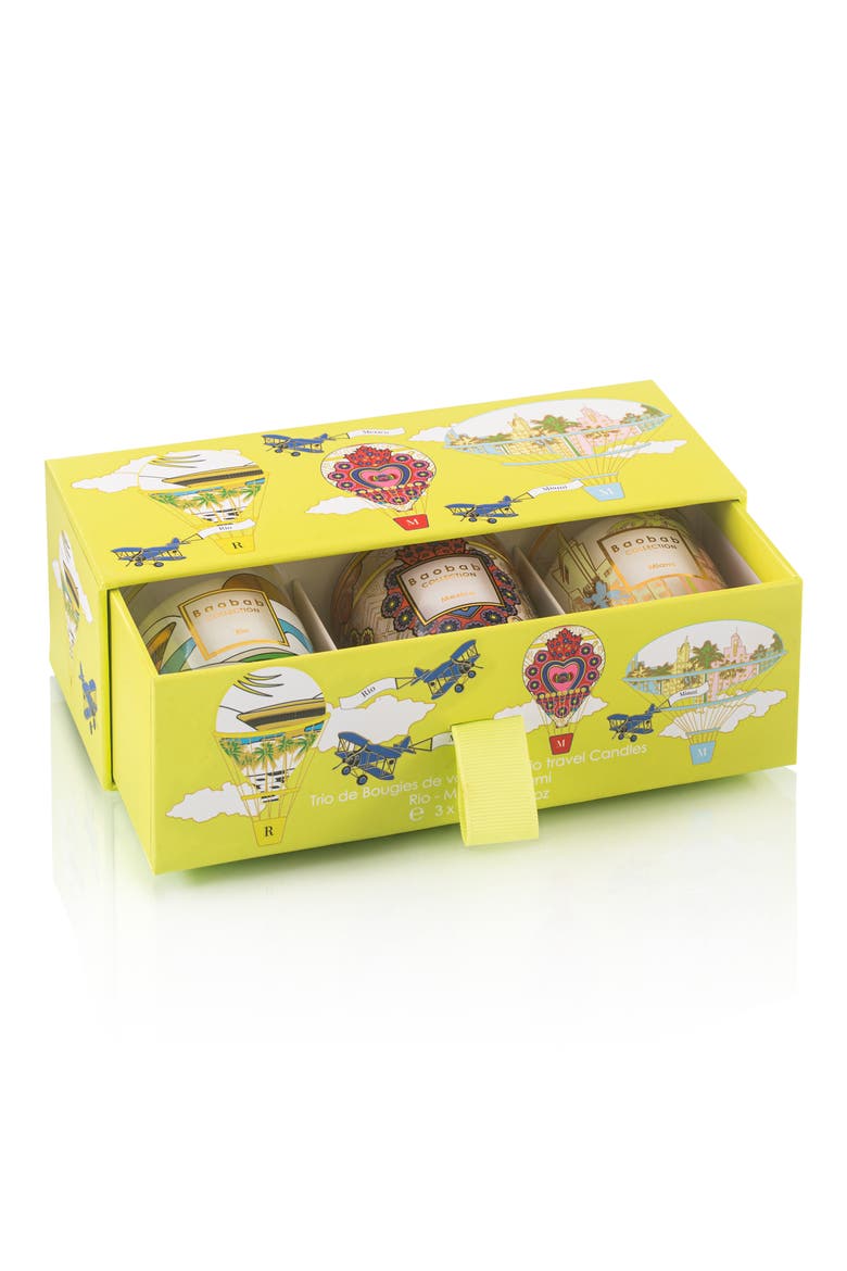 Rio-Mexico-Miami Travel Candle Trio, Alternate, color, MULTICOLOR