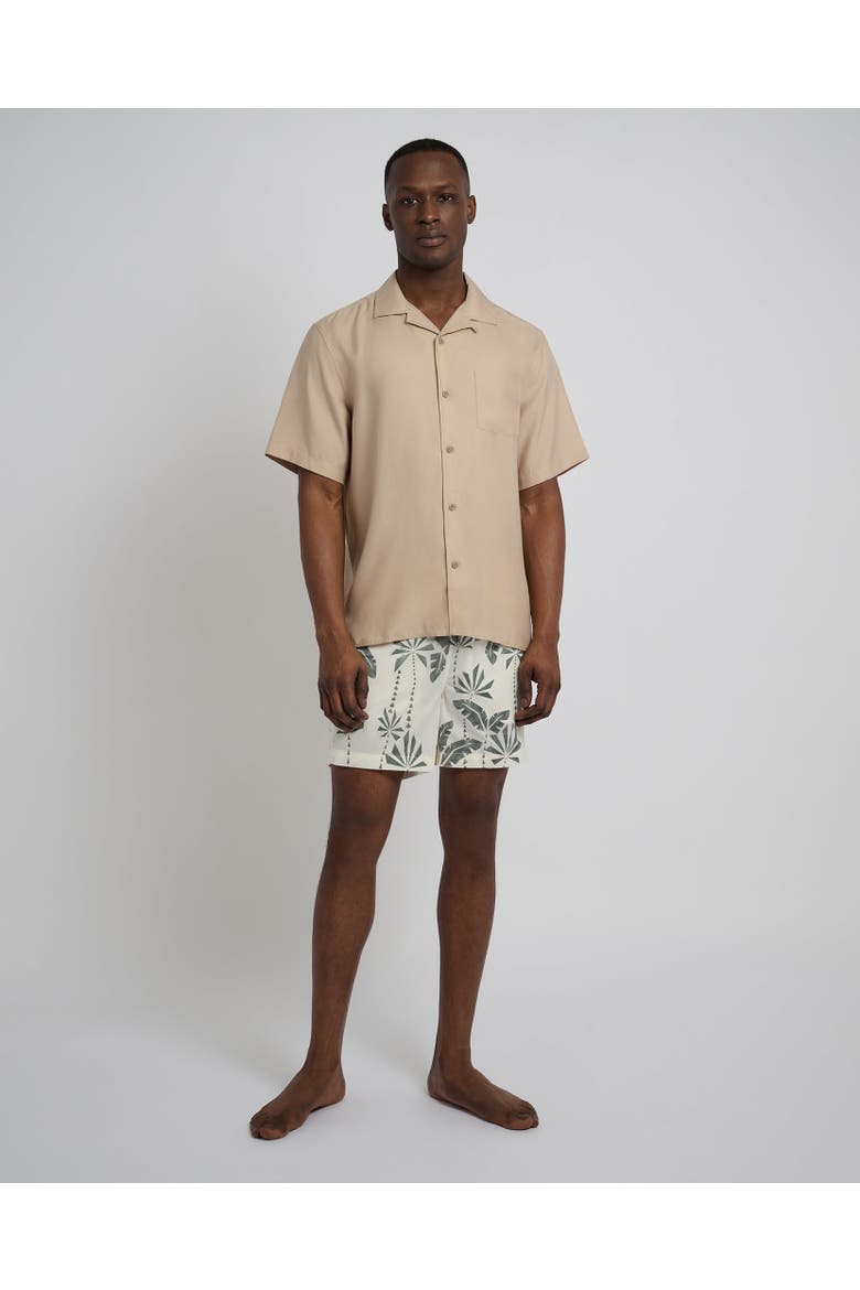 Tencel Vacation Short Sleeve Shirt, Alternate, color, TAN