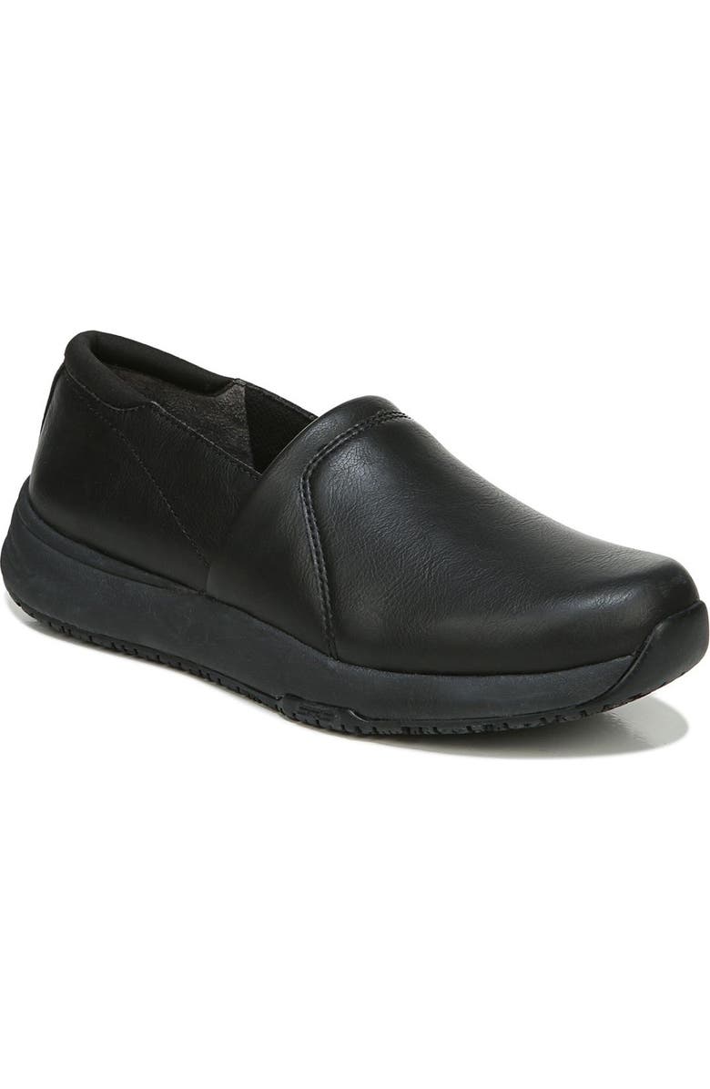 Dr. Scholl's Dive In Slip Resistant Work Slip-On Sneaker - Wide Width Available, Main, color, Black