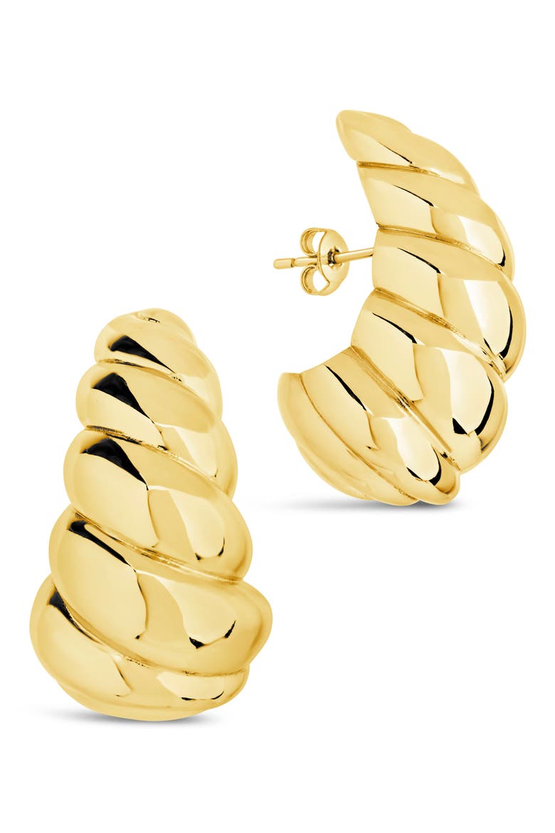 Bobine Twist Stud Earrings, Main, color, GOLD