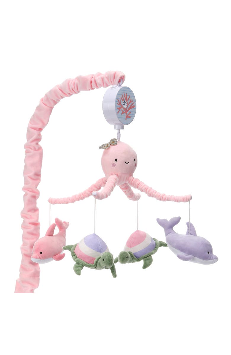 Lambs & Ivy Sea Dreams Dolphin/Turtle Musical Baby Crib Mobile Soother Toy, Main, color, Pink