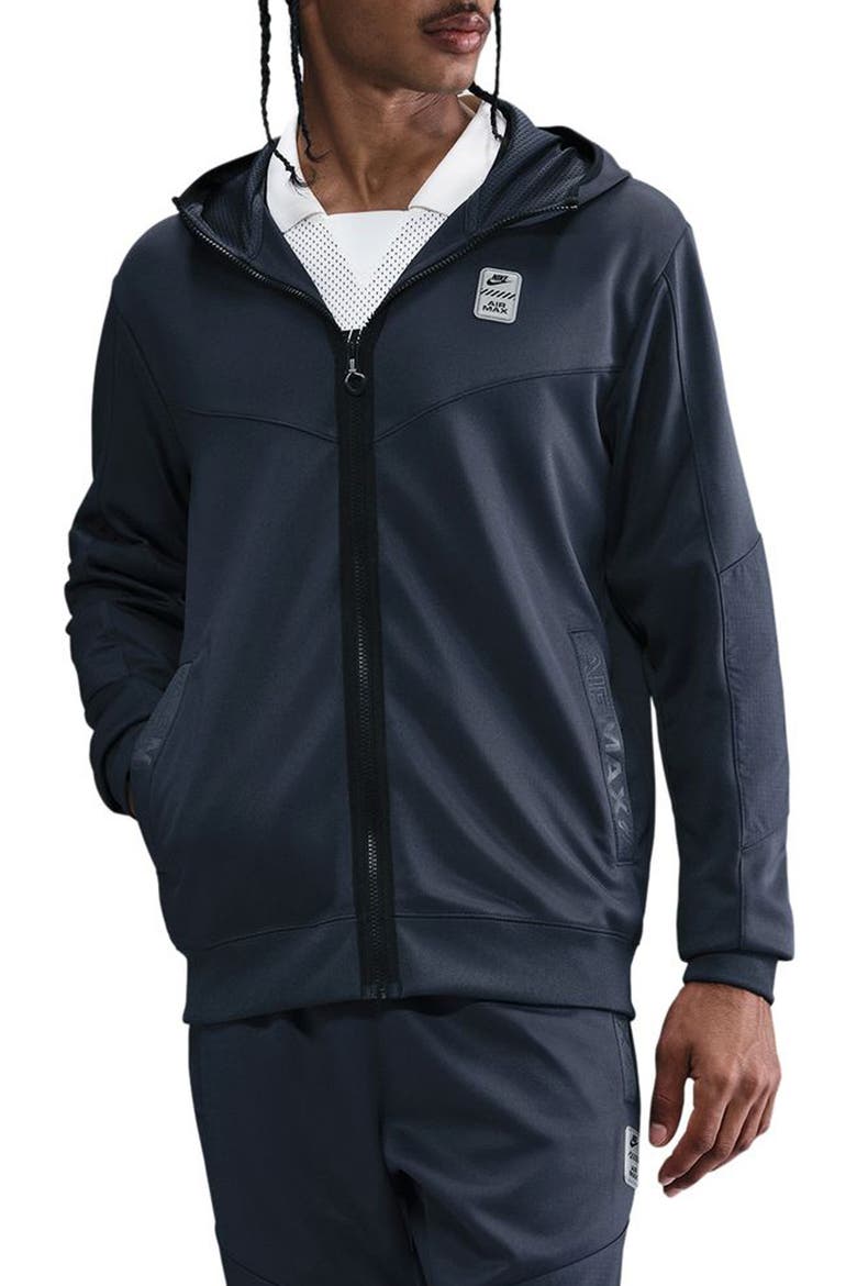 Air Max Full Zip Hoodie, Main, color, THUNDER BLUE/ BLACK