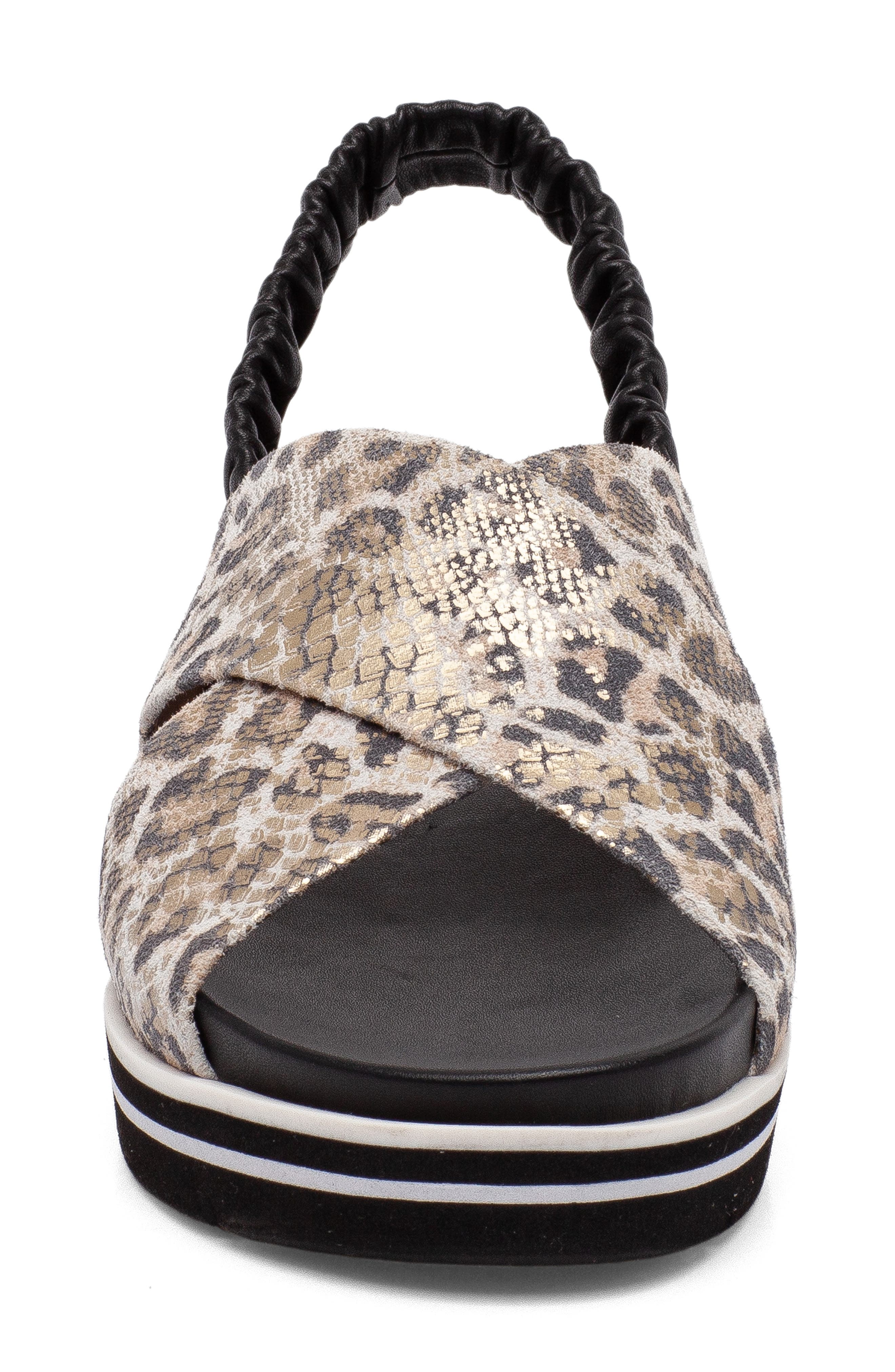 Linea Paolo Rhea Sandal, Alternate, color, Black/ Light Gold Leather