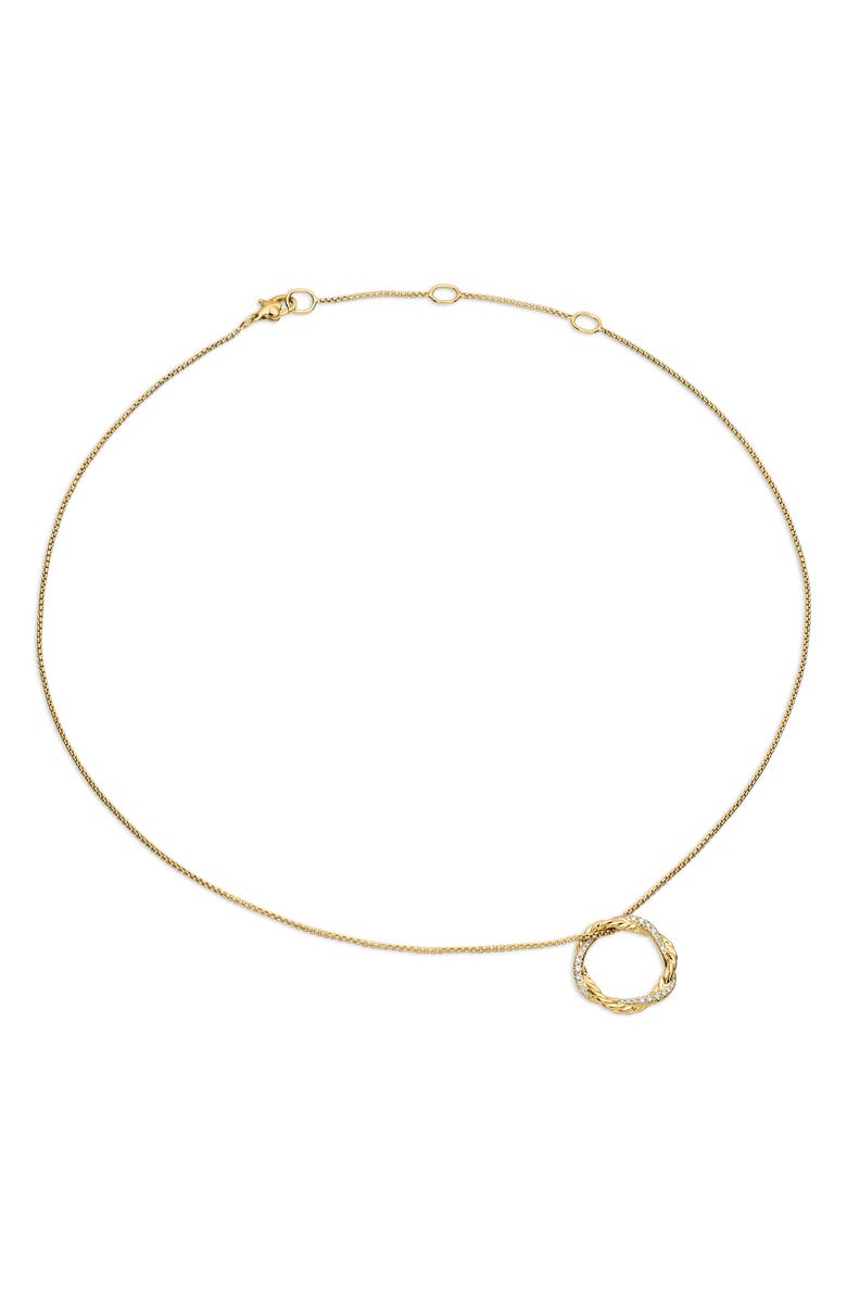 David Yurman Petite Infinity Pendant Necklace in 18K Gold with Pavé Diamonds, Alternate, color, Diamond/ Yellow Gold