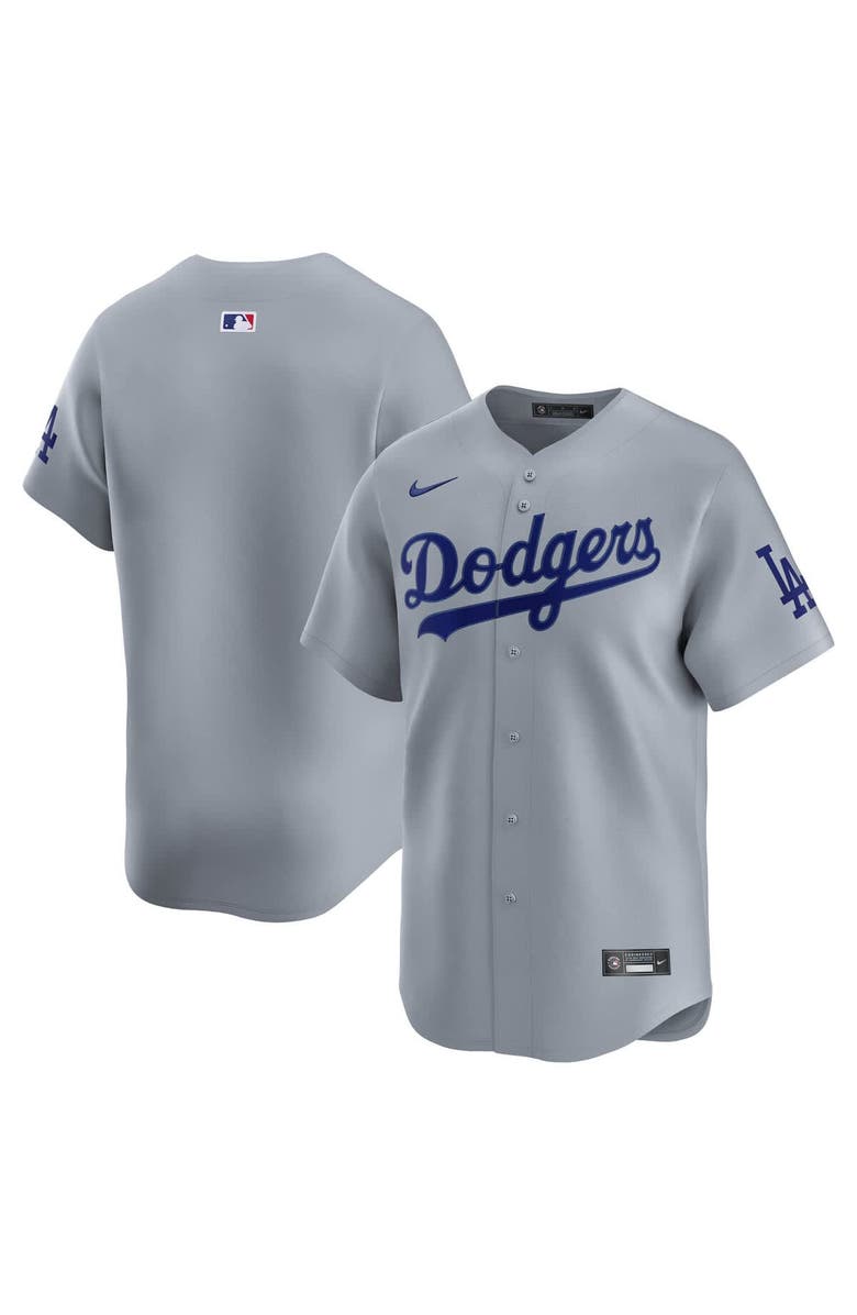 Nike Men's Nike Gray Los Angeles Dodgers Away Limited Jersey, Main, color,