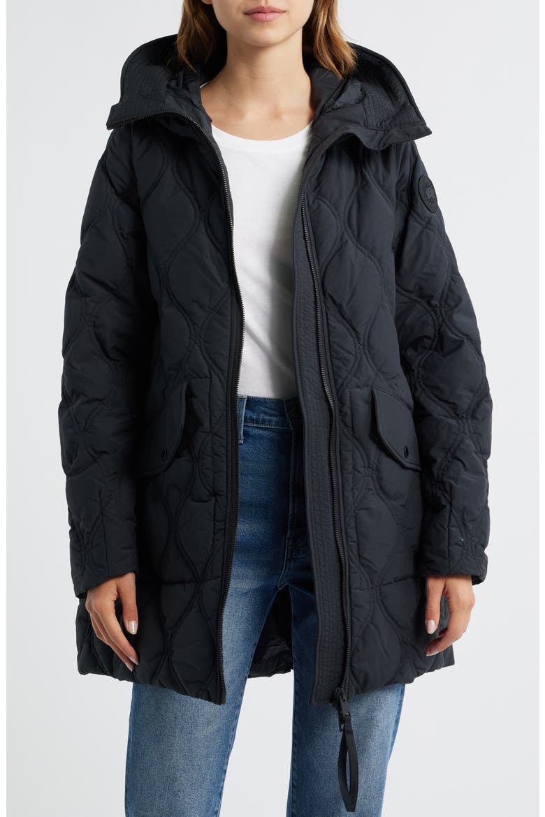 Alessia Quilted Hooded Jacket, Main, color, BLACK - NOIR