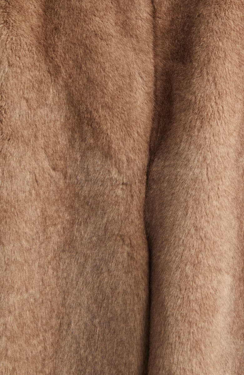 EENK Shawl Collar Faux Fur Jacket with Scarf Detail, Alternate, color, Beige Polyester