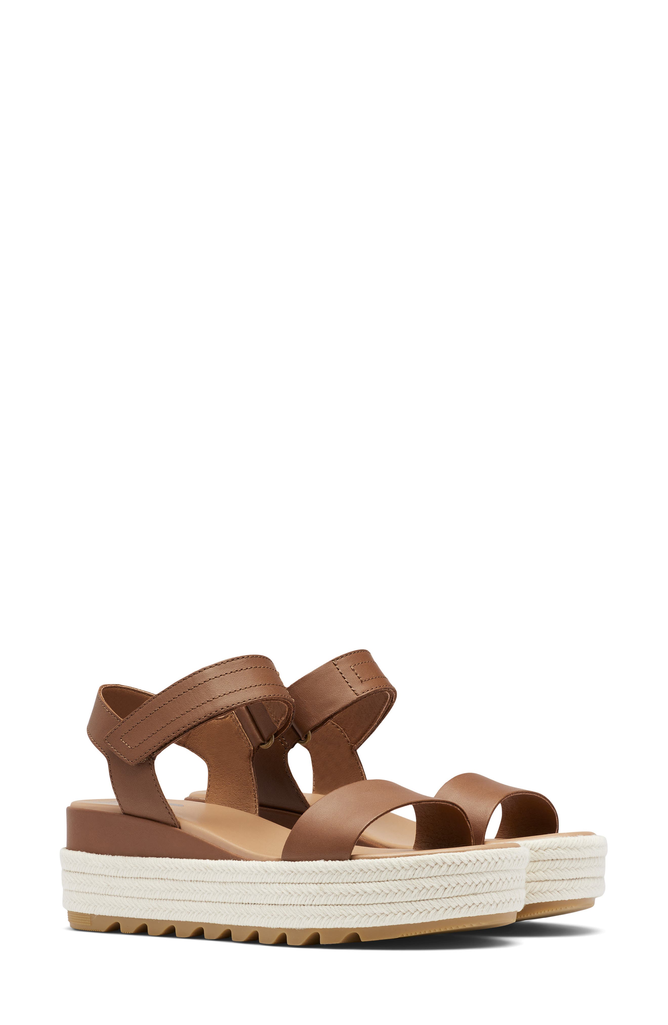 SOREL Cameron Flatform Sandal, Main, color, Velvet Tan/ Chalk