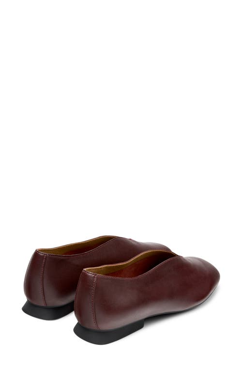 Camper Casi Myra Leather Flat Pumps In Burgundy