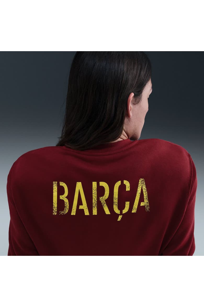 Men's Nike Red Barcelona Special Edition Club Fleece Sweatshirt, Alternate, color, Red