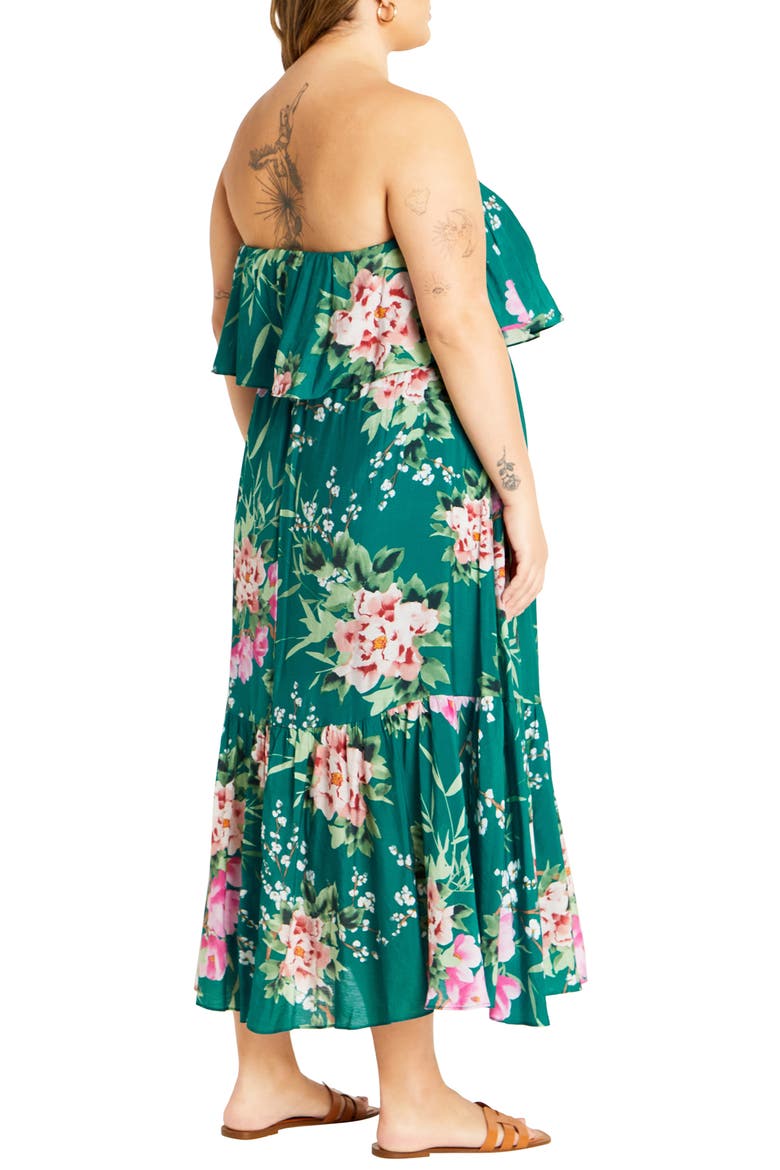 Pia Floral Strapless Maxi Dress, Alternate, color, JADE SWEET BLOSSOM