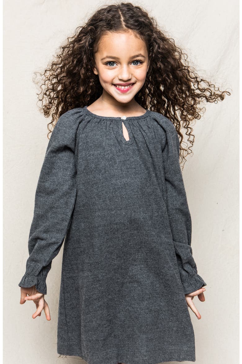 Kids' Delphine Flannel Nightgown, Alternate, color, GREY