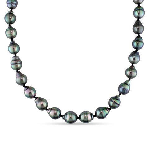 8-9.5mm Cultured Tahitian Pearl Necklace 14k