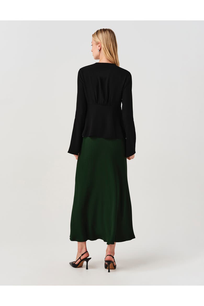 Ceaira Button Down Bell Sleeve Blouse, Alternate, color, Black