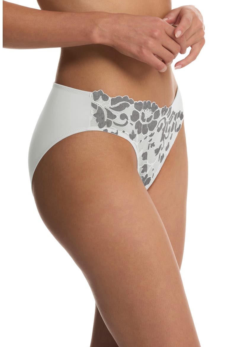 Peony Bikini Briefs, Alternate, color, WARM WHITE/ BLACK