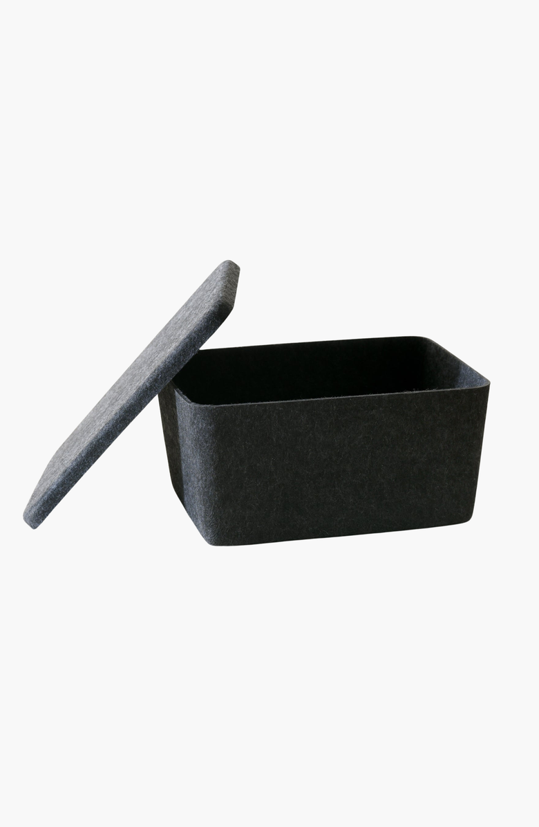 SortJoy The Sculpted Bin - Wide with Lid, Alternate, color, Carbon